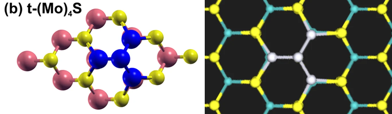 Relaxed Pt₄ on MoS₂ from the manuscript and this tutorial